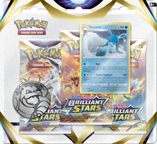 Pokémon SS9 - Brilliant Stars - 3 Booster Blister Glaceon