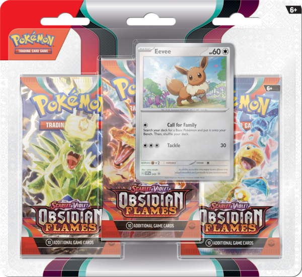 Pokémon SV3 - Obsidian Flames - 3 Booster Blister Eevee