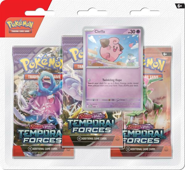 Pokémon SV5 - Temporal Forces - 3 Booster Blister Cleffa